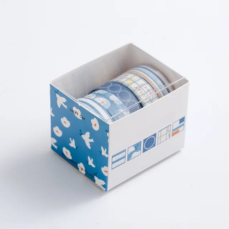 5Pcs/Set Washi Tapes Basic Masking Tape Scrapbooking Adhesive DIY Decorative Stationery School Supplies