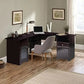 Dark Brown L-Shaped Office Corner Desk