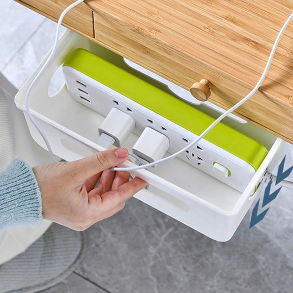 Cable Management Box Power Strip Storage Boxunder Desk Hidden Organizer for Desktop Home Office Cable Management Box