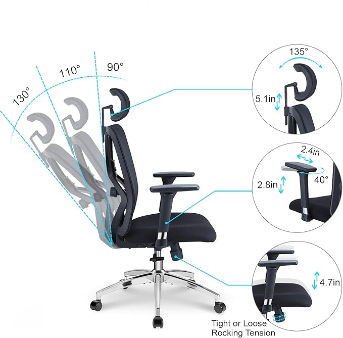 Ticova Ergonomic Office Chair High Back