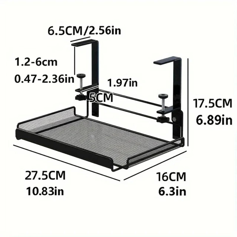 Under Desk Cable Management Tray, No Drill Steel Desk Cable Organizers, Wire Management Tray Cable Management Rack