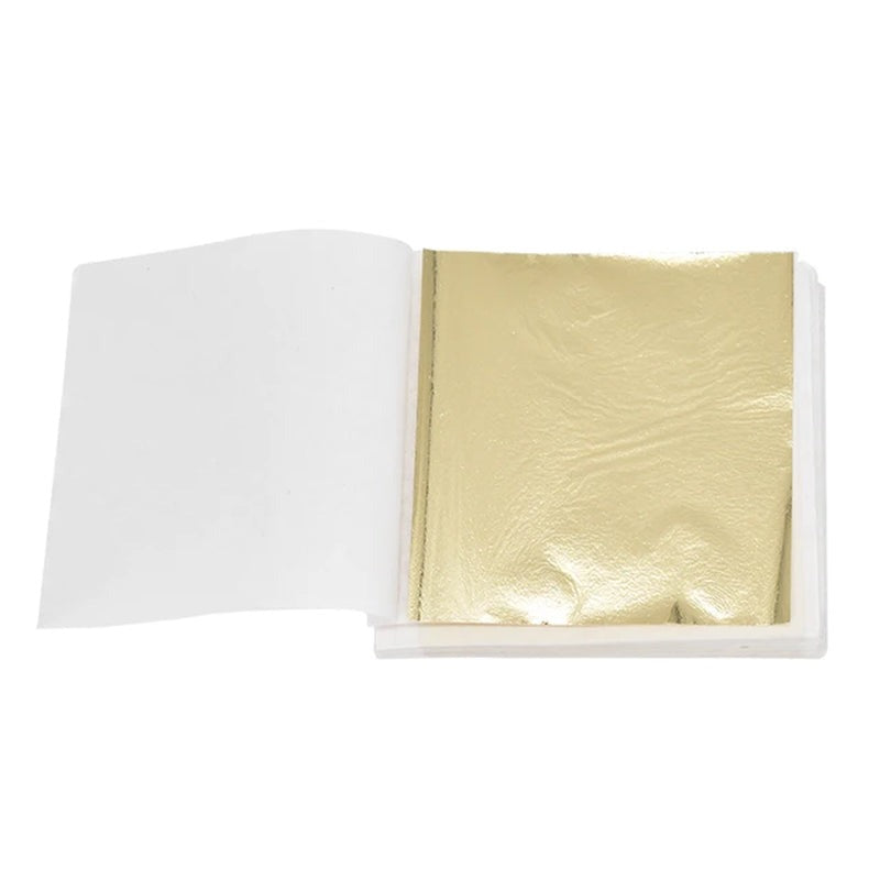 100/200 Sheets Imitation Gold Silver Foil Paper Leaf Gilding DIY Art Craft Paper Birthday Party Wedding Cake Dessert Decorations