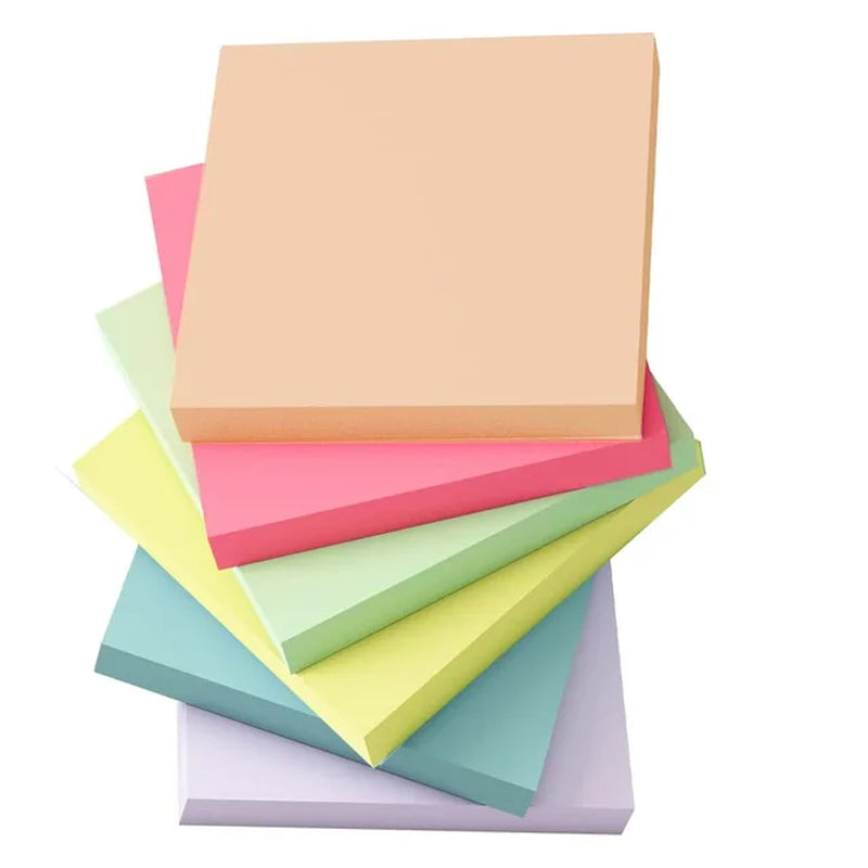 6 Pcs Fluorescent Color 3*3Inch Sticky Note Posted It Note Pads Stickers Planner Sticker Notepad Memo Pad School Office Supplies