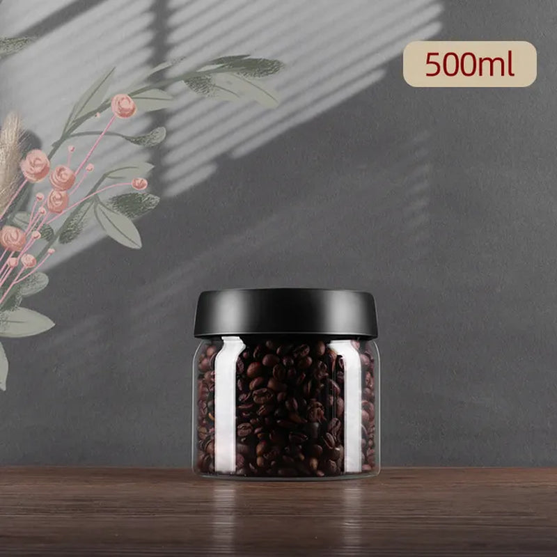 Vacuum Sealed Jug Coffee Beans Glass Airtight Canister Food Grains Candy Keep Fresh Storage Jar Kitchen Accessories