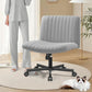 Armless Office Chair with Wheels Wide Seat Fabric Desk Chair