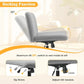 Armless Office Chair with Wheels Wide Seat Fabric Desk Chair