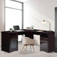 Dark Brown L-Shaped Office Corner Desk