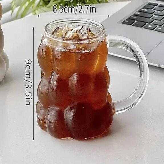 Ins Glass Cup Heat-Resistant Tumbler Drinkware Transparent Tea Juice Milk Coffee Mug Home Water Glasses Stripe Mug 410/650/530Ml